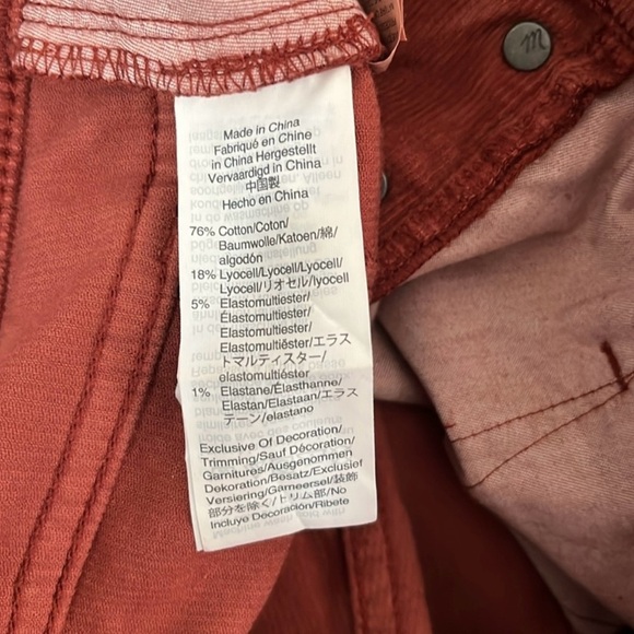 Madewell Cali Demi Bootcut Rust Corduroy Button Fly Front Fall Size 28 - Picture 8 of 9